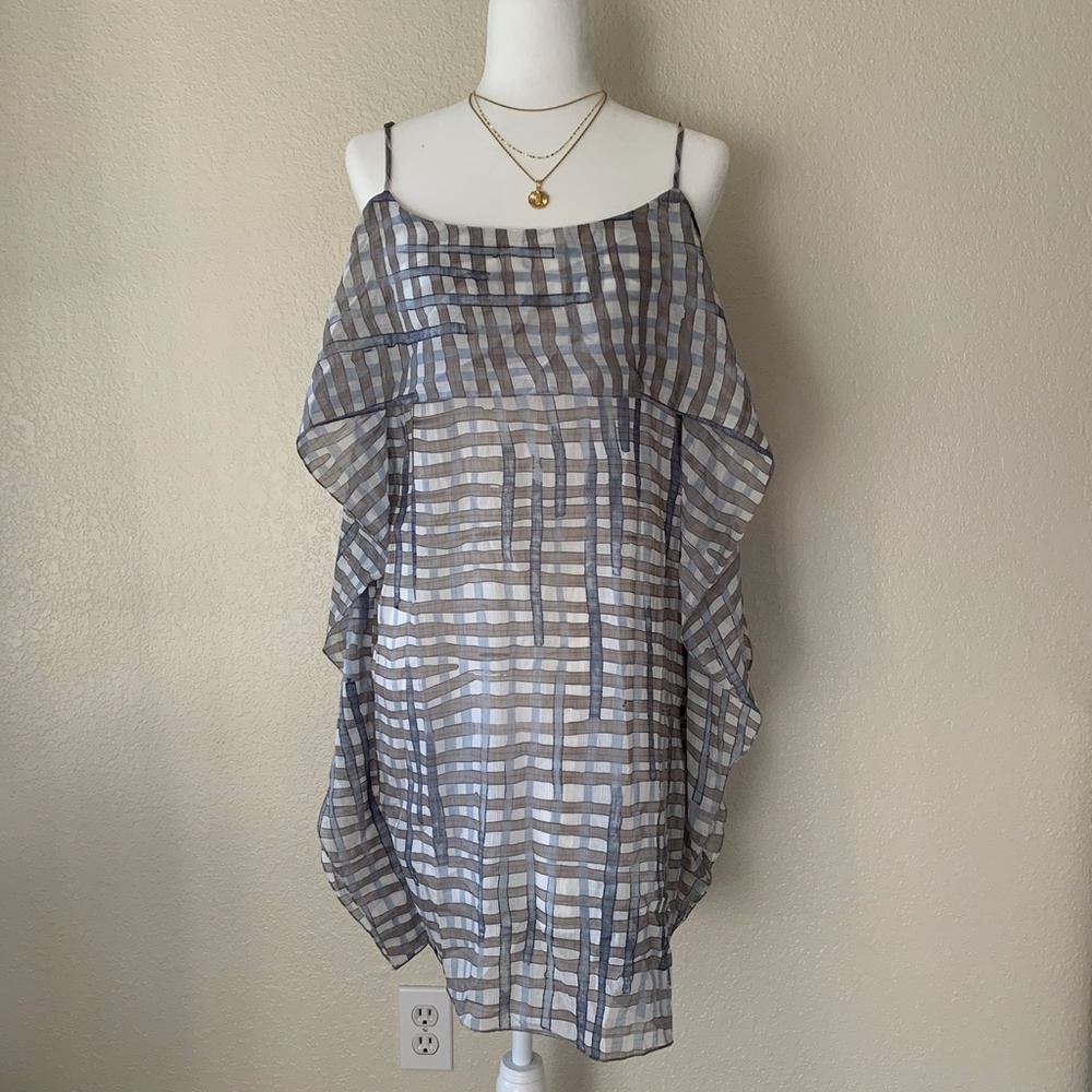 MAX STUDIO Strap Side Ruffles Dress S